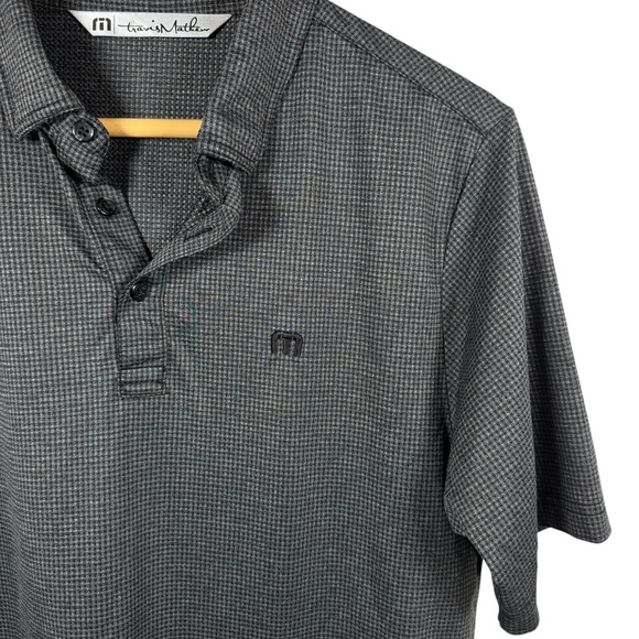 Travis Mathew Men’s Checkered Performance Polo in Grey/Black Size S - Picture 4 of 10